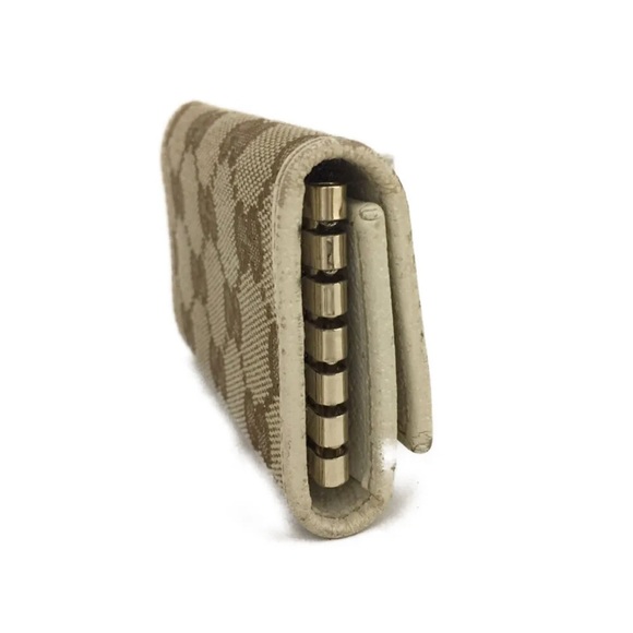 GUCCI Logo Canvas Leather 6 Key Ring Case - Picture 3 of 8